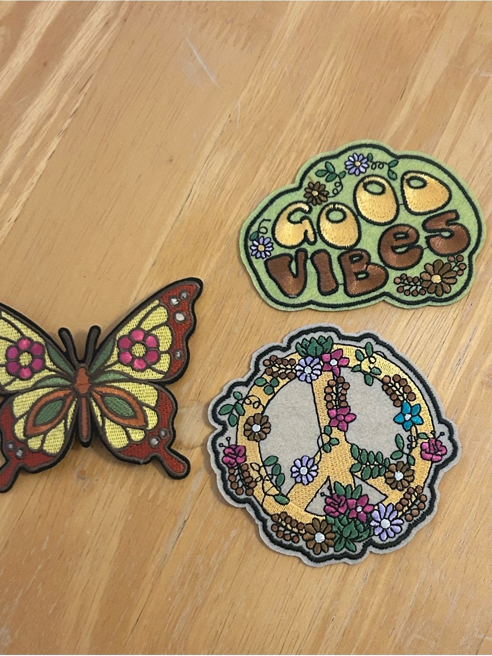3 'Good Vibes' Hippie Iron In Patches